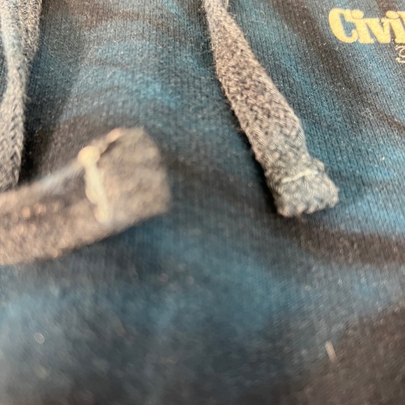 Civil Regime Tie Dye Hoodie Sunflower‎ Graphic Print Blue Black Size L - Picture 13 of 15